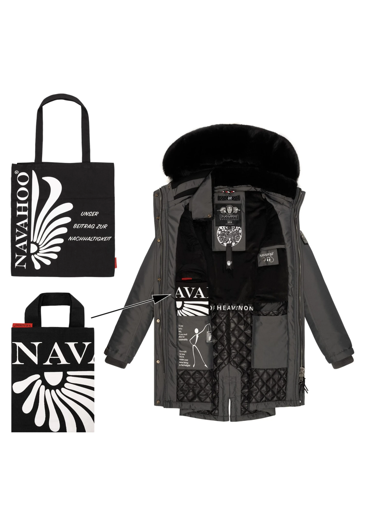 Navahoo Tiniis - Abrigo De Invierno - Dark Grey - Image 4