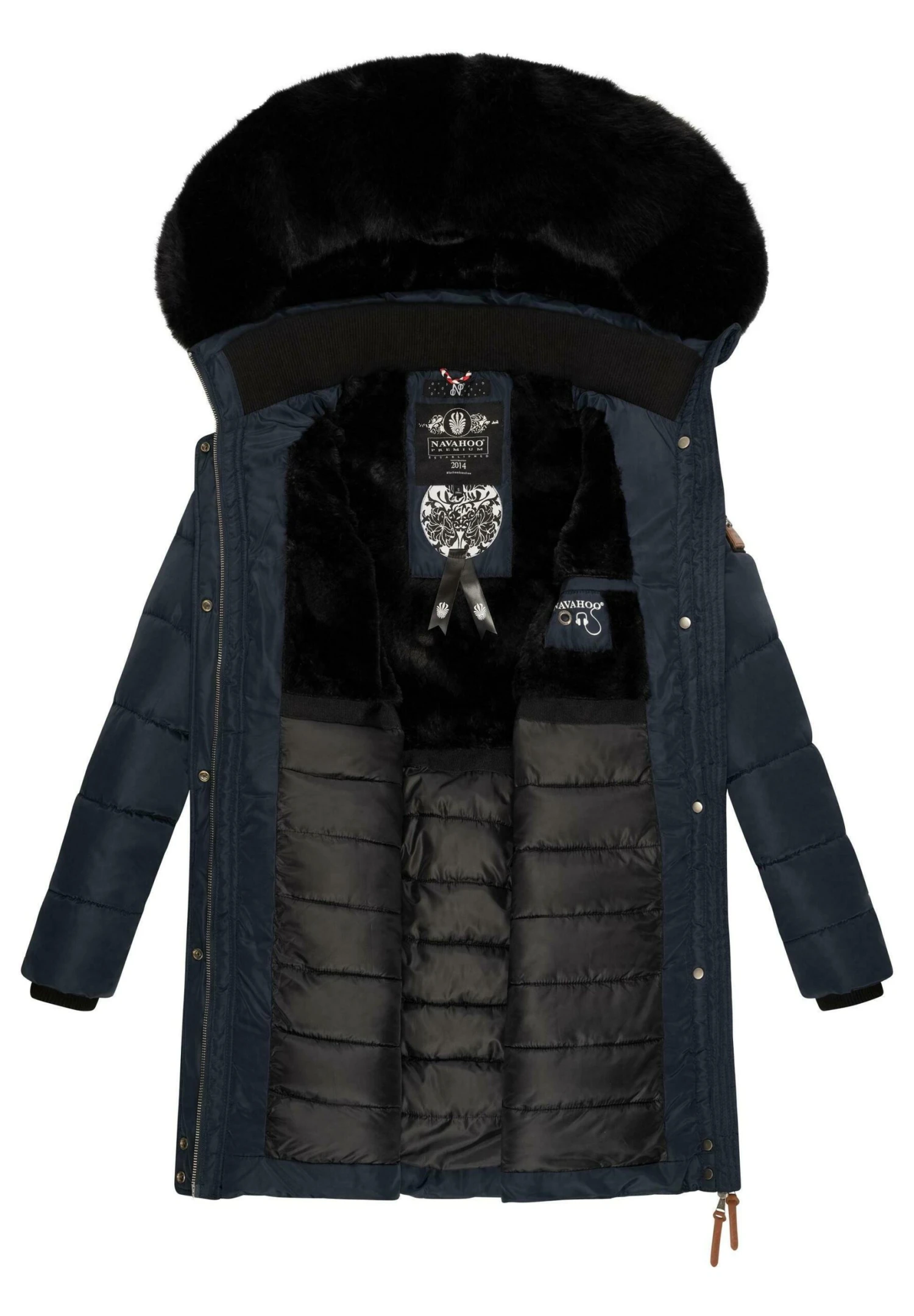 Navahoo Paula - Abrigo De Invierno - Blue With Black Fur - Image 4